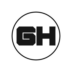 Fototapeta na wymiar GH Letter Logo Design With Simple style