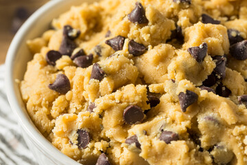 Raw Homemade Chocolate Chip Cookie Dough