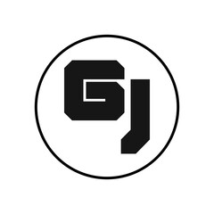 GJ Letter Logo Design With Simple style
