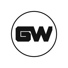 GW Letter Logo Design With Simple style