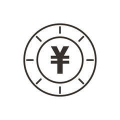 yuan coin line style icon vector design