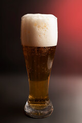 Hipster beer for celebration design. Design element.Glass of craft beer on black background