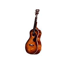 Fototapeta premium watercolor illustration. brown acoustic guitar isolated on a white background
