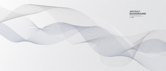 Grey white abstract background with flowing particles. Digital future technology concept. vector illustration.	
