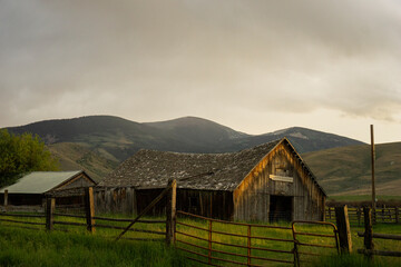 old barn in the mountains