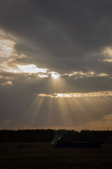 sunrays through clouds