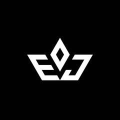 EJ monogram logo with crown shape luxury style