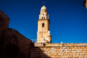 Fototapeta na wymiar Cenacle building, city of Jerusalem Israel.