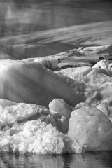 Icebergs floating in the Jokulsarlon Lagoon, Iceland