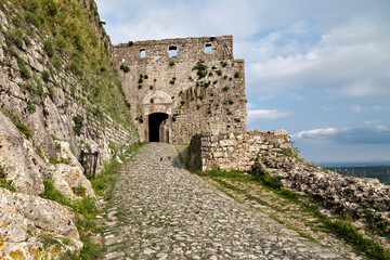 Fototapeta na wymiar Remains of Rozafa Castle in the city of Shkodra, known also as Shkoder, Albania