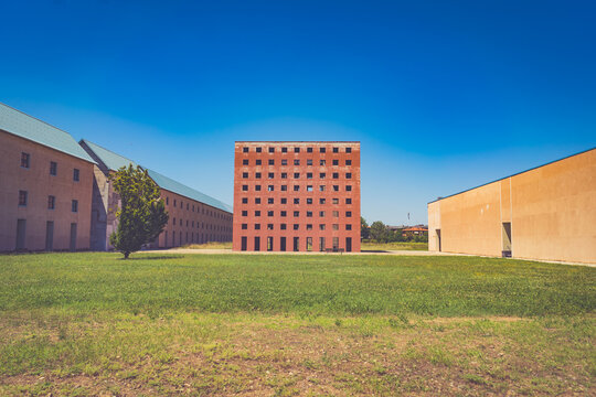 External view of the cimitery of San Cataldo, city of Modena, Emilia Romagna, Italy