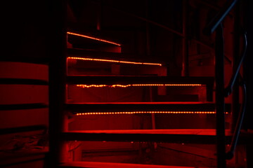 Red night stairs