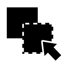Obraz premium icon of Square selection and cursor, silhouette style