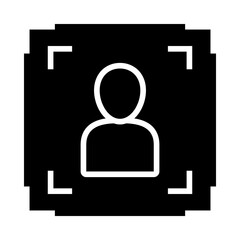 person recognition target icon, silhouette style