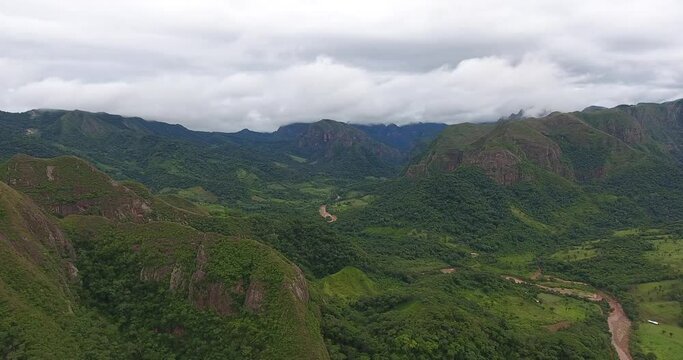 World Famous Reserve with High Biodiversity "Amboro National Park and Integrated Management Natural Area" River in Valley in Samaipata, Santa Cruz / Bolivia