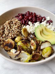 Plant based vegetable bowl for healthy lunch or dinner