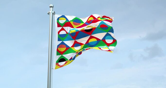 nations league flag waving 4k