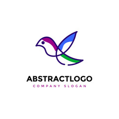 abstract colorful bird logo icons symbol templates