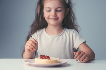 Homemade tasty cheesecake with chocolate in a plate isolated