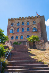 Stairs to the castle in Hambach / Germany in the Palatinate that is a symbol of democracy in Germany