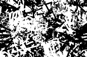 Naklejka premium Grunge black and white. Chaotic seamless background. Repeating abstract texture. Monochrome camouflage