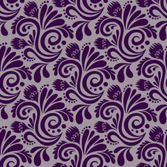 Floral pattern. Decorative seamless element. Vector illustration.