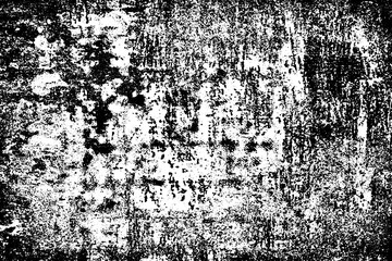 Grunge background black and white. Texture of chips, cracks, scratches, scuffs, dust, dirt. Dark monochrome surface. Old vintage vector pattern.