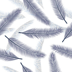 Exotic palm tree branches vector seamless ornament. Chic graphic design. Natural organic palm tree branches fashion print ornament.