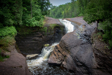 Rainbow Falls on Black River located in northern Michigan,