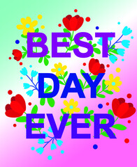 Vector illustration of flower gift card.