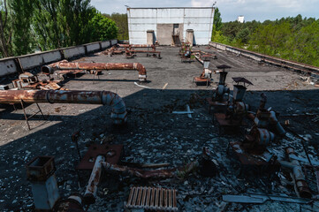 Jupiter Factory in Pripyat, Chernobyl exclusion Zone. Chernobyl Nuclear Power Plant Zone of...