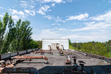 Jupiter Factory in Pripyat, Chernobyl exclusion Zone. Chernobyl Nuclear Power Plant Zone of...