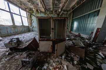 Jupiter Factory in Pripyat, Chernobyl exclusion Zone. Chernobyl Nuclear Power Plant Zone of Alienation in Ukraine