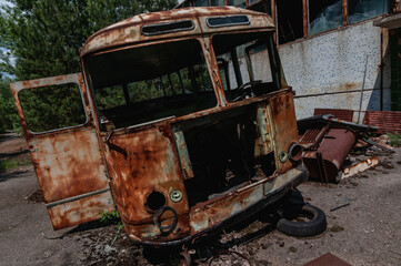 Jupiter Factory in Pripyat, Chernobyl exclusion Zone. Chernobyl Nuclear Power Plant Zone of...