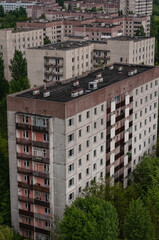 Panorama of Prypiat city, Chernobyl exclusion Zone. Chernobyl Nuclear Power Plant Zone of...