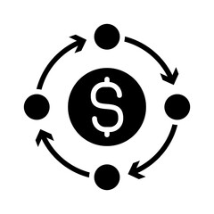 money cycle icon, silhouette style