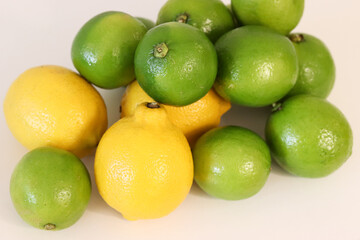 Beautiful lemons arranged on a table. A fruit rich in vitamin c.