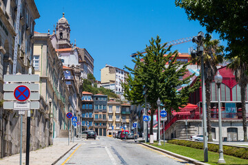 Fototapeta na wymiar Porto or Oporto  is the second-largest city in Portugal and one of the Iberian Peninsula's major urban areas. Porto is famous for  Houses of Ribeira Square located in the historical center of Porto