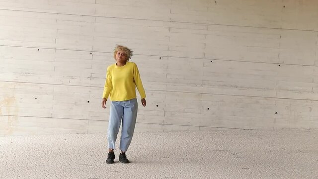 girl dancing on the street modern dance or hip hop