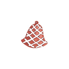 Watercolor Christmas gingerbread cookies illustration.  Gingerbread brown iced bell cookie  illustration