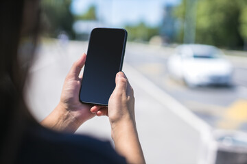 woman using smartphone