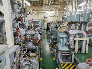 Separators room into cargo ship's engine room