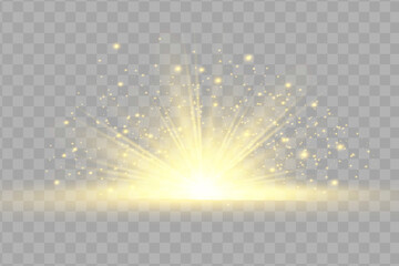 Glow isolated yellow light effect, lens flare