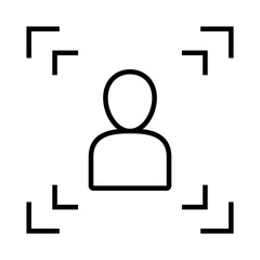 person recognition target icon, line style