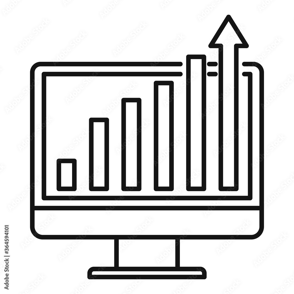 Poster online report graph icon. outline online report graph vector icon for web design isolated on white b