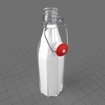 Open milk bottle with bracket closure 2