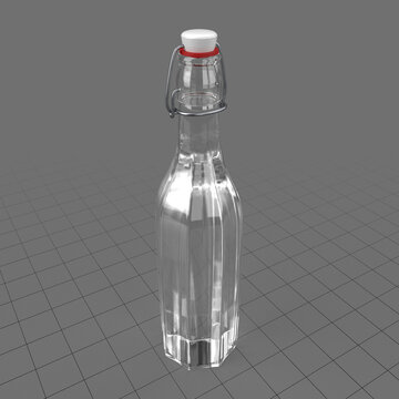 Empty milk bottle with bracket closure