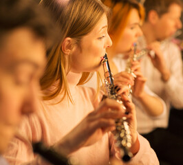 Fototapeta premium Flutists performing