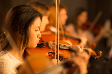 Violinist performing