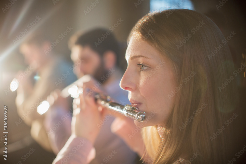 Poster Flutist performing